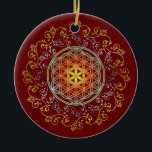 Ornamento De Cerâmica Flor Da Vida - Vintage Ornament Mandala 1<br><div class="desc">Spirit Symbol Vintage Design por EDDA Froehlich / EDDArt | A Flor da Vida (Blume des Lebens) é a língua original do universo; formas, geometria, números e proporções. Ele irradia harmonia e perfeição da geometria sagrada e significa infinidade e ordem perfeita. Espalhe a mensagem espiritual! | Para outros designs e...</div>