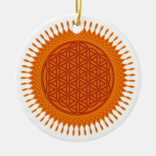 Ornamento De Cerâmica Flor de design vivo/ensolarado