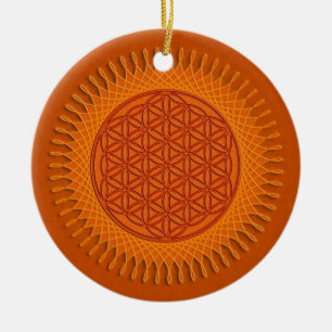 Ornamento De Cerâmica Flor de design vivo/sol