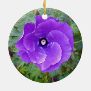 Ornamento De Cerâmica Flor De Hibisco Roxo Profundo,