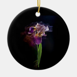 Ornamento De Cerâmica Flor de Íris Abstrata – Arte Floral Elegante