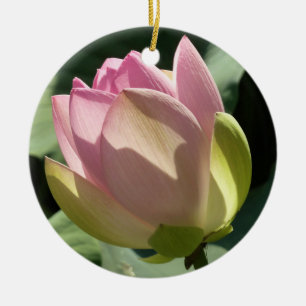 Ornamento De Cerâmica Flor de Lotus Rosa Brilhante Verão
