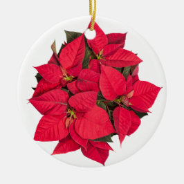 Ornamento De Cerâmica Flor de Natal Vermelho