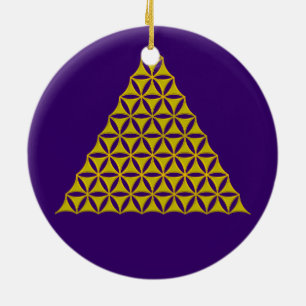 Ornamento De Cerâmica Flor de Vida / Blume des Lebens - ouro pirâmico