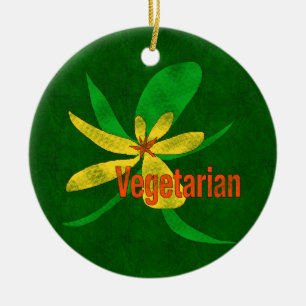 Ornamento De Cerâmica Flor do vegetariano