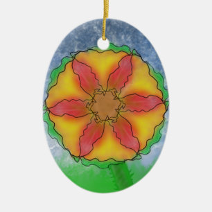 Ornamento De Cerâmica Flor Ímpar
