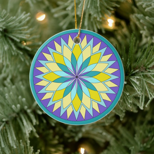 Ornamento De Cerâmica Flor Mandala (Árvore)