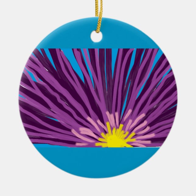 Ornamento De Cerâmica Flor no óleo (Frente)