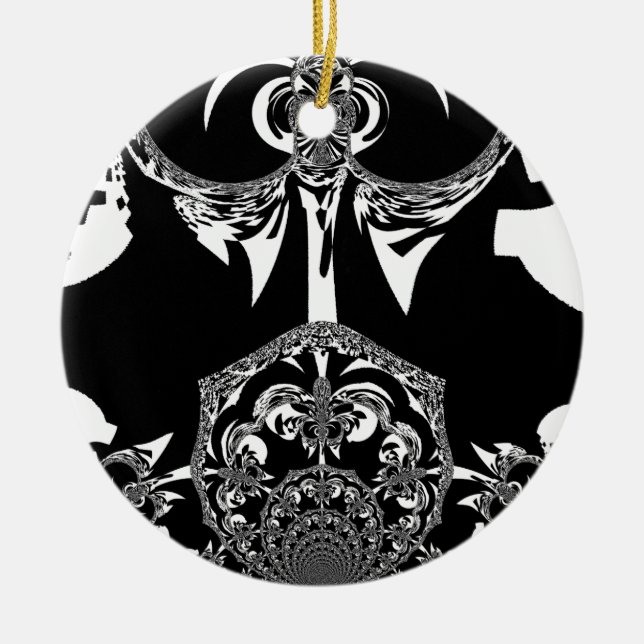 Ornamento De Cerâmica Flor Tribal (Frente)