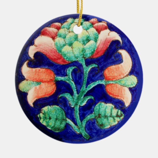 ORNAMENTO DE CERÂMICA FLORAL (Frente)