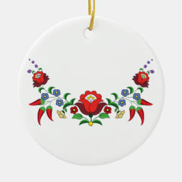 Ornamento De Cerâmica Floral de arte folclórica húngaro