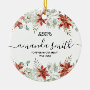 Ornamento De Cerâmica Floral De Natal No Amor