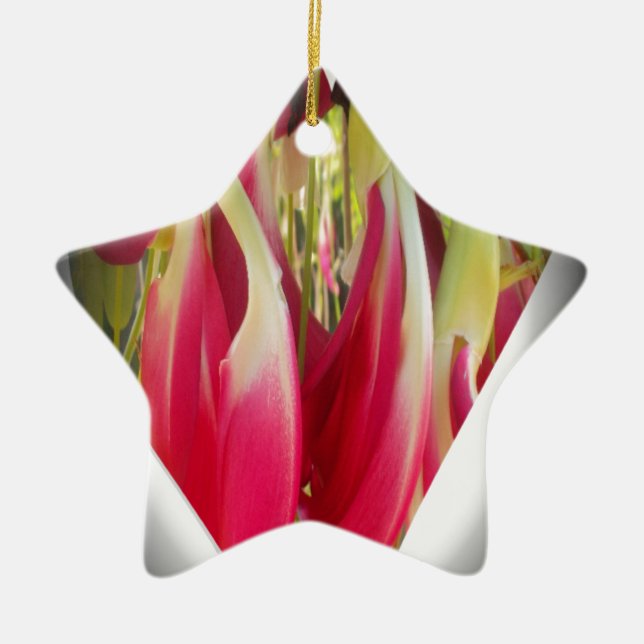 Ornamento De Cerâmica Floral Heart Impressão (Frente)