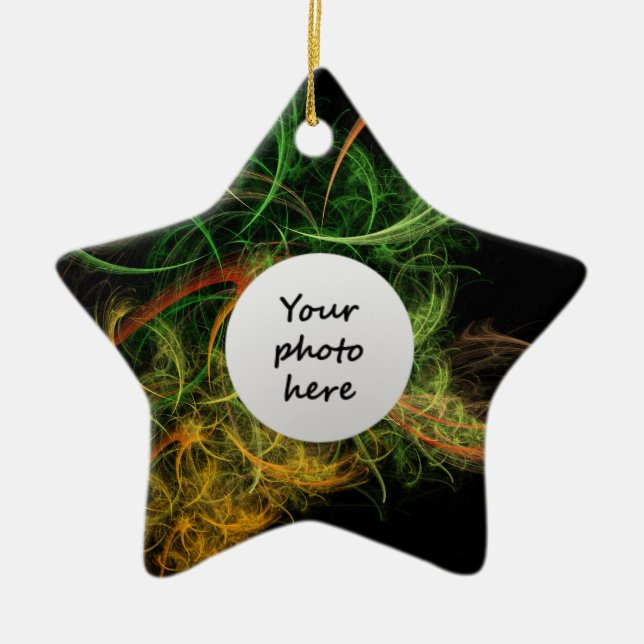 Ornamento De Cerâmica Flores Abstarct Art Space (Frente)