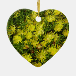 Ornamento De Cerâmica Flores Amarelas da Planta de Gelo do Ouro