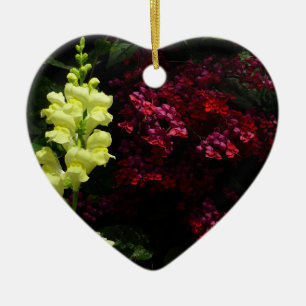 Ornamento De Cerâmica Flores Coloridas de Snapdragon e Pagode Floral