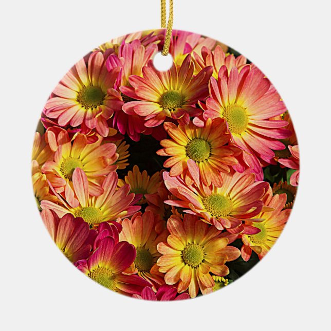Ornamento De Cerâmica Flores da Primavera (Frente)