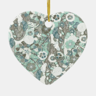 Ornamento De Cerâmica Flores de abstrato