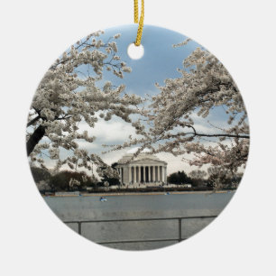 Ornamento De Cerâmica Flores de cerejeira memoráveis do Washington DC d