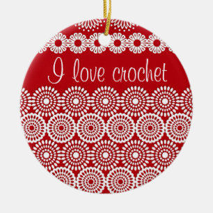 Ornamento De Cerâmica Flores-de-colônia-vermelha, flores-de-colmeia-cinz