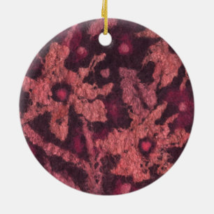 Ornamento De Cerâmica "Flores de coral", pintura de lã, arte em fibras,