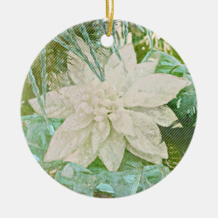 Ornamento De Cerâmica Flores de Faith Isaiah Poinsettia Ornament