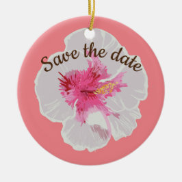 Ornamento De Cerâmica Flores de Hibisco Branco Personalizadas