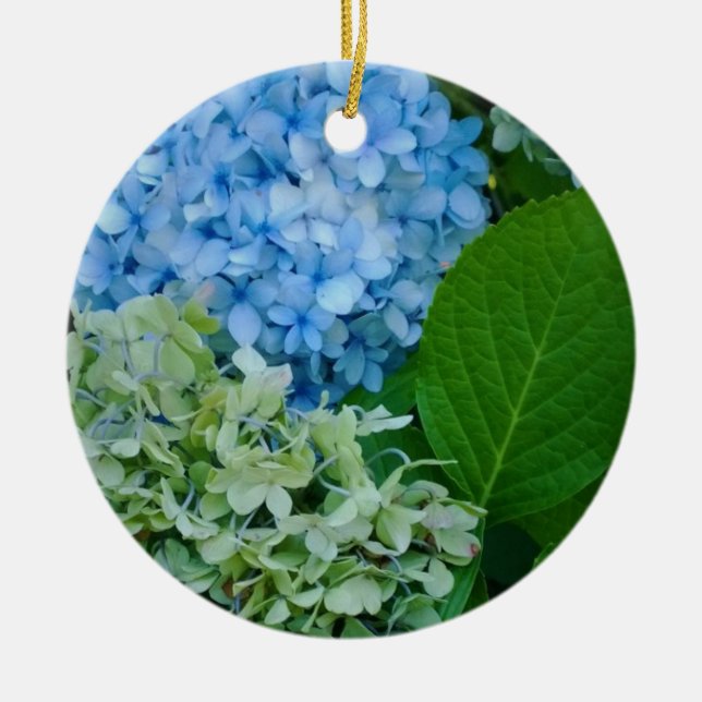 Ornamento De Cerâmica Flores de Hortênsia (Frente)