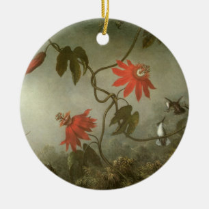 Ornamento De Cerâmica Flores de Paixão e Beijos por Martin J Heade