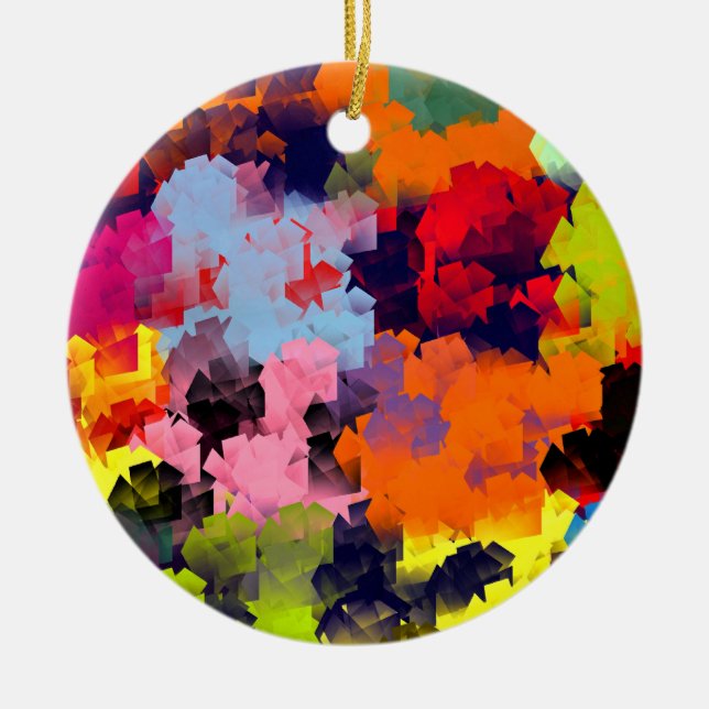 ORNAMENTO DE CERÂMICA FLORES DE VERÃO (Frente)