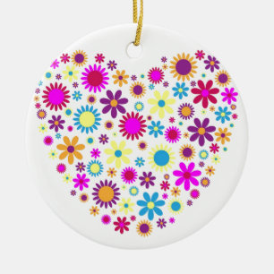 Ornamento De Cerâmica Flores ditosas