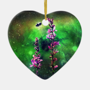 Ornamento De Cerâmica Flores e abelhas Rosa Contra o Mundo