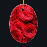 Ornamento De Cerâmica Flores florais vermelhas Elegante Jardim Rosa verm<br><div class="desc">Uma design romântica com um buquê elegante de rosas vermelhas.</div>