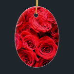 Ornamento De Cerâmica Flores florais vermelhas Elegante Jardim Rosa verm<br><div class="desc">Uma design romântica com um buquê elegante de rosas vermelhas.</div>