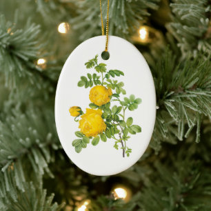 Ornamento De Cerâmica Flores Florais Vintage, Rosas Amarelas por Redoute