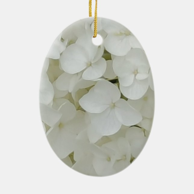 Ornamento De Cerâmica Flores Flores Brancas Florais, Flor Elegante (Verso)