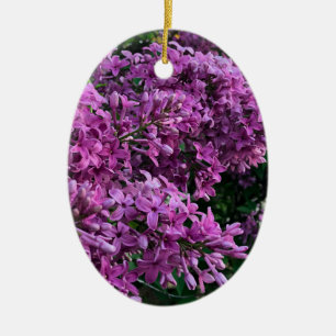 Ornamento De Cerâmica Flores magenta roxas profundas elegantes flores li