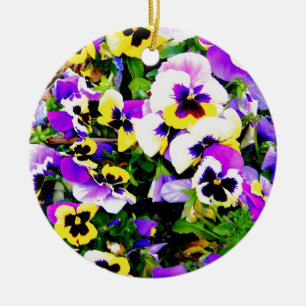 Ornamento De Cerâmica flores pansíveis