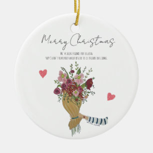 Ornamento De Cerâmica Flores personalizadas com amor para melhor amigo