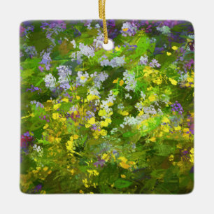 Ornamento De Cerâmica Flores Selvagens Impasto - Arte Flor Original