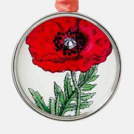 Ornamento De Cerâmica flores vermelhas papoulas vinhas vintage florações