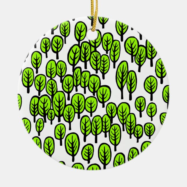 Ornamento De Cerâmica Floresta (Frente)