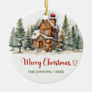 Ornamento De Cerâmica Floresta de inverno de gengibre de gengibre, de gr