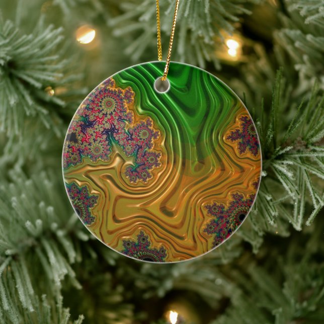 Ornamento De Cerâmica Floresta Fractal (Árvore)