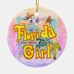 Ornamento De Cerâmica Florida Girl