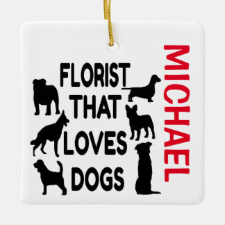 Ornamento De Cerâmica Florist ama Cachorros PERSONALIZADOS