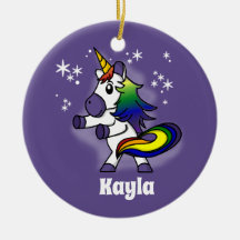 Flosing Rainbow Unicorn com fundo estrelado