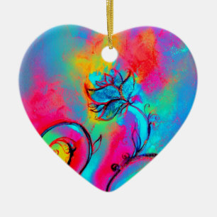 Ornamento De Cerâmica FLUXAS QUÍMICAS cor-de-rosa, cor-de-rosa, cor azu