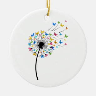 Ornamento De Cerâmica Fluxo de borboleta do dente-de-leão
