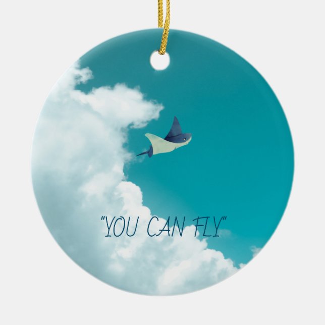 Ornamento De Cerâmica Flying Stingray (Frente)